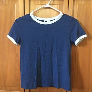 Blue T-Shirt with White collar